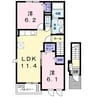 シャルールⅡ 2LDKの間取り