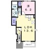 アルフォートＢ 1LDKの間取り