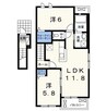 サンリットⅢ 2LDKの間取り