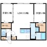 Diore Residence Sapporo　ディオレレジデンス 2LDKの間取り