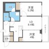 クラッセ札幌シティアクシア・サウステラス 2LDKの間取り