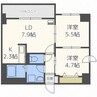 LEE北9条 2LDKの間取り