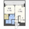 LEE北9条 1LDKの間取り