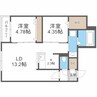 Gato　assorti　ガトーアソルティ 2LDKの間取り