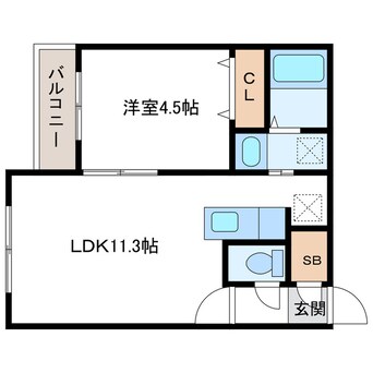 間取図 Blanc Bonheur N14　ブランボヌールN14