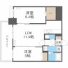 プライマル札幌桑園　旧:サムティ桑園レジデンス 2LDKの間取り