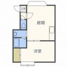 グレイスコート 1LDKの間取り