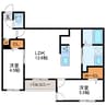 ブランシャール桑園STATION 2LDKの間取り
