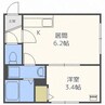 ロビンハウス 1DKの間取り