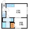 ロビンハウス 1DKの間取り