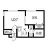 グランド北32条 1LDKの間取り