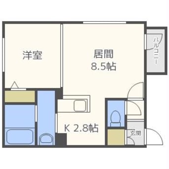 間取図 エルグランコート北３６条
