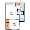 ブランノワール華 1DKの間取り