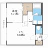 S.field北23　エスフィールド北23 1LDKの間取り