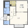 北大イーストヴィレッジ 1LDKの間取り