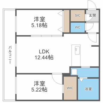 間取図 EEL八軒　イール八軒