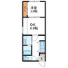 メニーズコート創成タウン　C棟 1DKの間取り