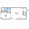 アークコート北大西Ⅲ 1DKの間取り