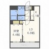 レジディア札幌駅前 1LDKの間取り