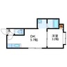 ボヌールN16 1DKの間取り