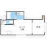 ボヌールN16 1DKの間取り
