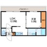 シエル桑園 1LDKの間取り