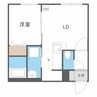 グランパーク札幌北 1DKの間取り