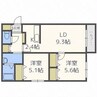 パラッツオN11 2LDKの間取り