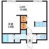 シャトー北24条 1LDKの間取り