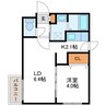 リーブルノール 1LDKの間取り