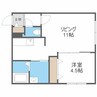仮)プレスタ北10東11MS 1LDKの間取り