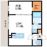 仮)N27W3 MS 1LDKの間取り