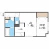 グレイス スクエア 1LDKの間取り