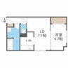 グレイス スクエア 1LDKの間取り