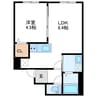 インフィニティN22E2 1LDKの間取り