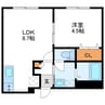 インフィニティN22E2 1LDKの間取り