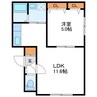 ビバリー札幌 1LDKの間取り
