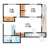 グランメールcalm　グランメールカーム 2LDKの間取り