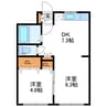 マンション常盤 2DKの間取り