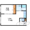 パティオN9 1LDKの間取り