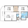 ラフィネ桑園 2LDKの間取り