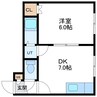 ヴィブレ北20条 1DKの間取り
