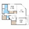 アルファスクエア北12西3 2LDKの間取り