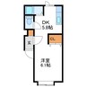 リバージュヴィラ２４ 1DKの間取り