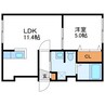 パールハイム桑園 1LDKの間取り
