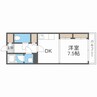 アルファコスモ 1DKの間取り