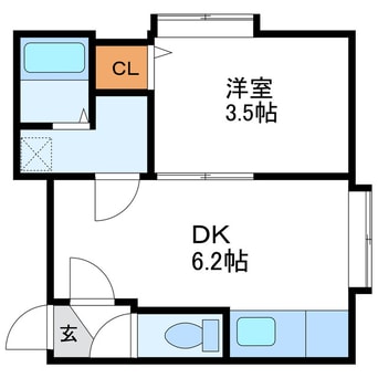 間取図 フラットJ北24条東
