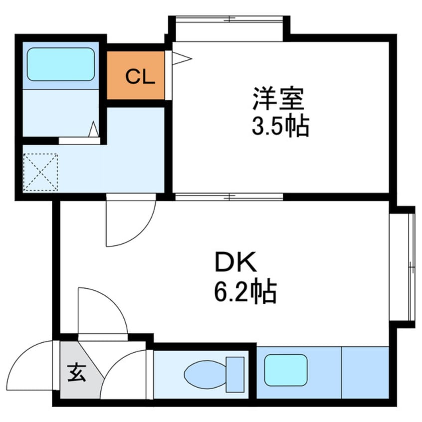間取図 フラットJ北24条東