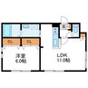 コムフォート北16条 1LDKの間取り