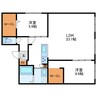CIEL北11条　シエルキタ11 2LDKの間取り